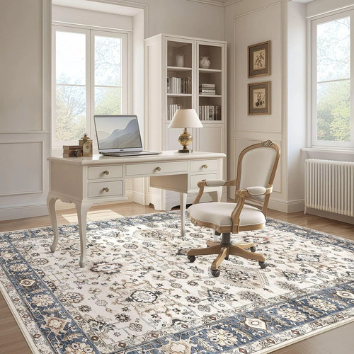 Area Rugs for Living Room: 5X7 Washable Rug Vintage Pattern Large Non-Slip Stain - Picture 3 of 8