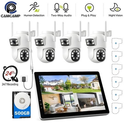 Wireless WiFi Security Camera System 4K NVR Kit Corded Powered 2/4 MP CCTV Cams