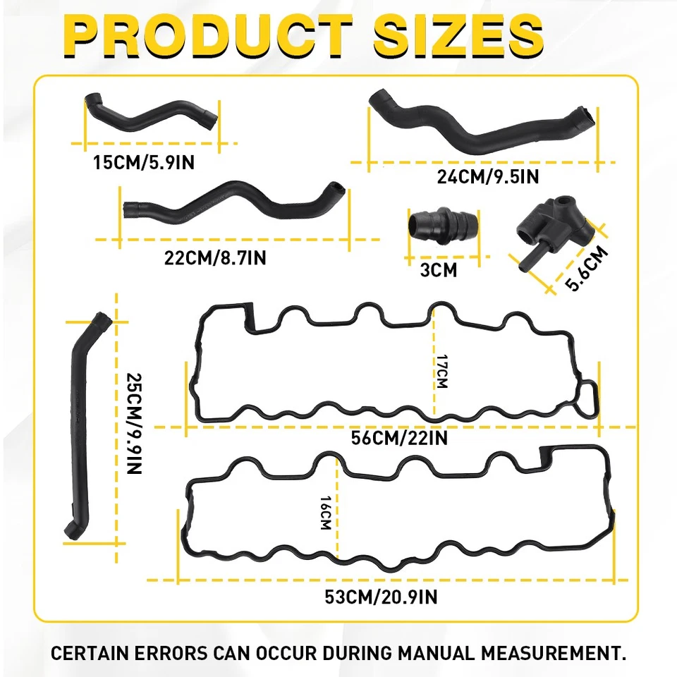 Valve Cover Gasket & Crank Case Hose Kit For Mercedes-Benz CLK320 CLK55 CLK500 - Image 2 of 4