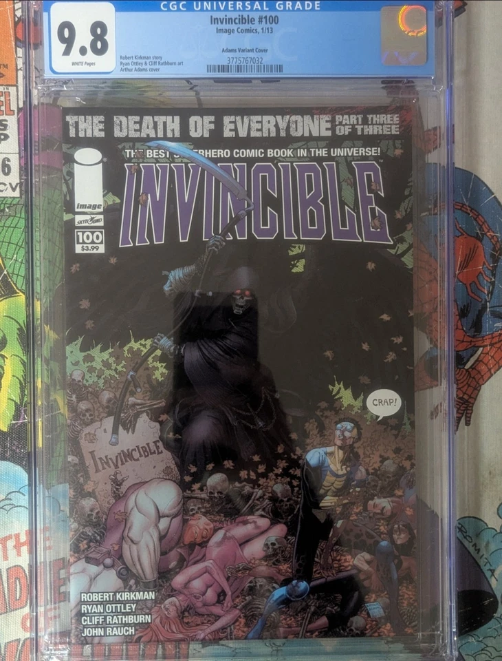 Invincible Comic Lot Of 3 38 Signed, 62 8.0 Signed, 100 Adams Variant 9.8 - Image 2 of 4