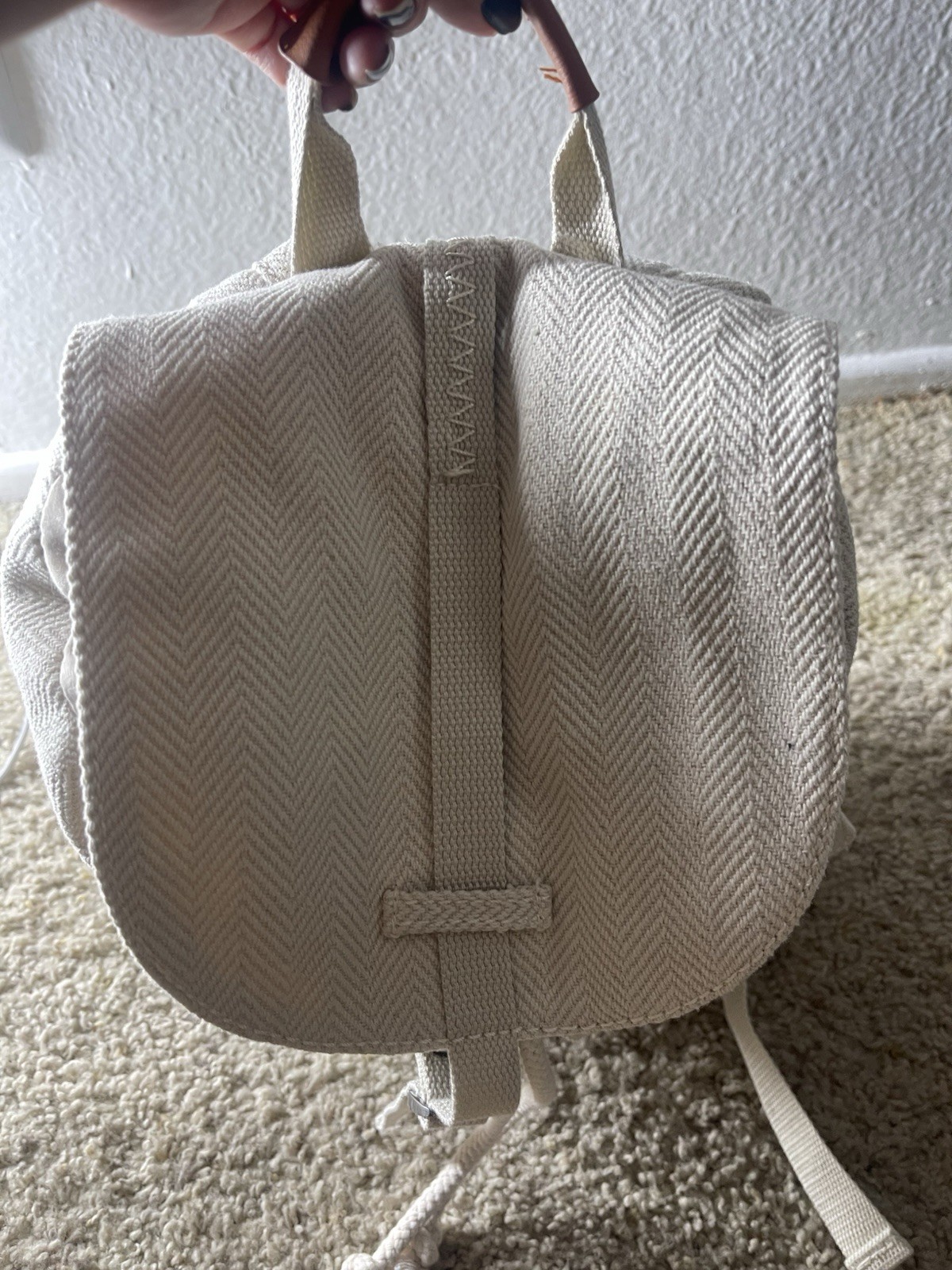 Universal Thread Cream Canvas Backpack - image 5