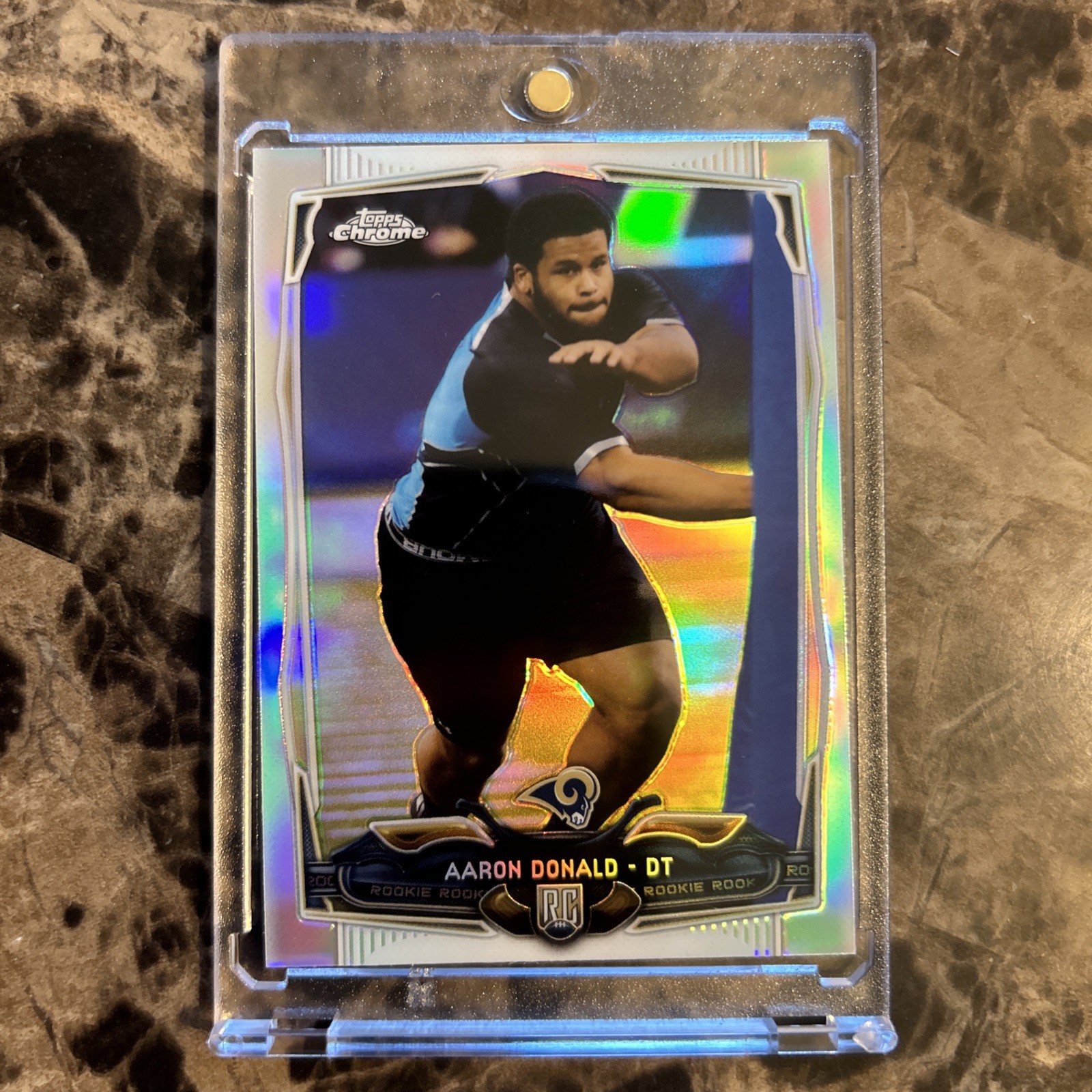 Aaron Donald True Silver Refractor Rookie Card 2014 Topps Chrome - #175 Rams RC
