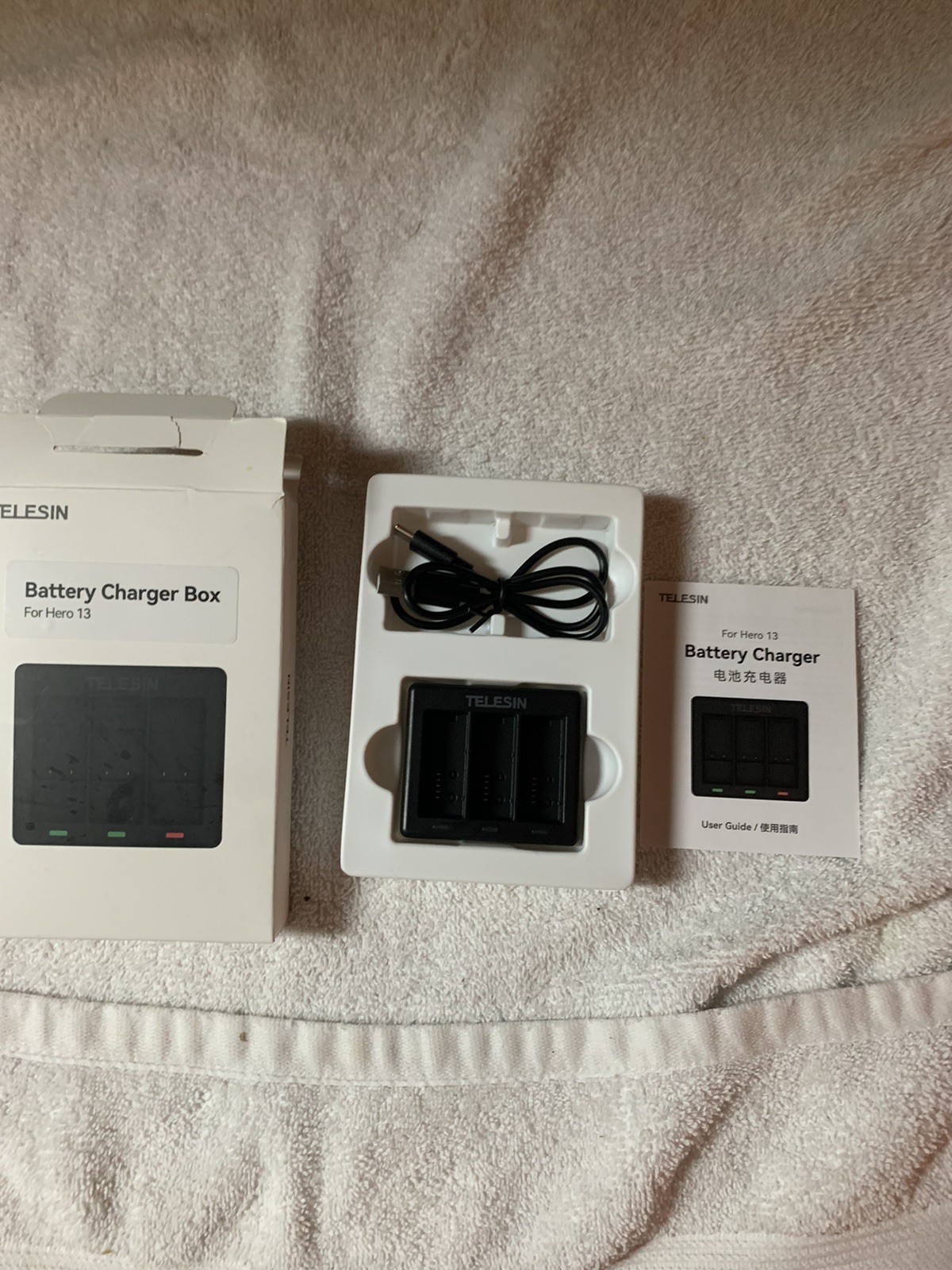 TELESIN Action Camera Battery Charger Three Slot For Gopro Hero 13 Accessories-image