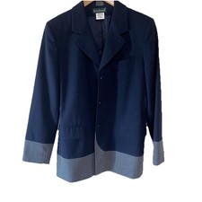 Harve Bernard Wool Two Toned Classic Blazer Women  s Size 8 Three Button Jacket