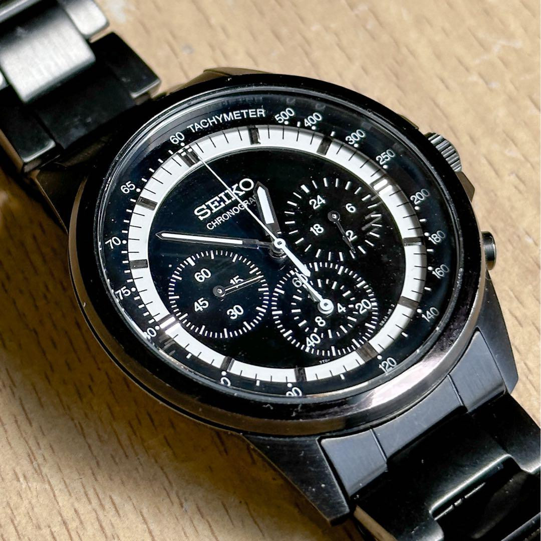 SEIKO Chronograph SBTQ07 7T11‐0BH0 Black Analog Quartz Men's SEIKO Chronograph SBTQ07 7T11‐0BH0 Black Analog Quartz Men's