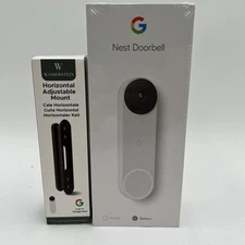 SEALED - Google Nest Snow White Battery Doorbell w/ Horizontal Adjustable Mount
