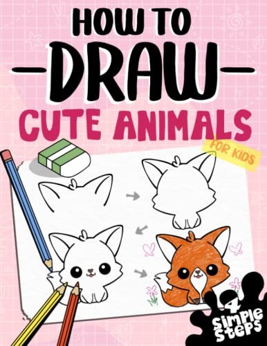 Learn to draw cute animals like dogs and cats in 4 easy steps for kids