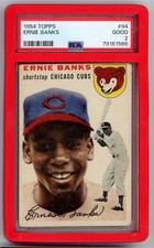 1954 Topps Baseball ERNIE BANKS #94 RC Rookie Cubs PSA 2 GOOD Vintage HoF A48