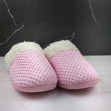 Ultra Ideas Women's Comfy Coral Fleece Memory Foam Slippers Pink/White sz 7-8 M