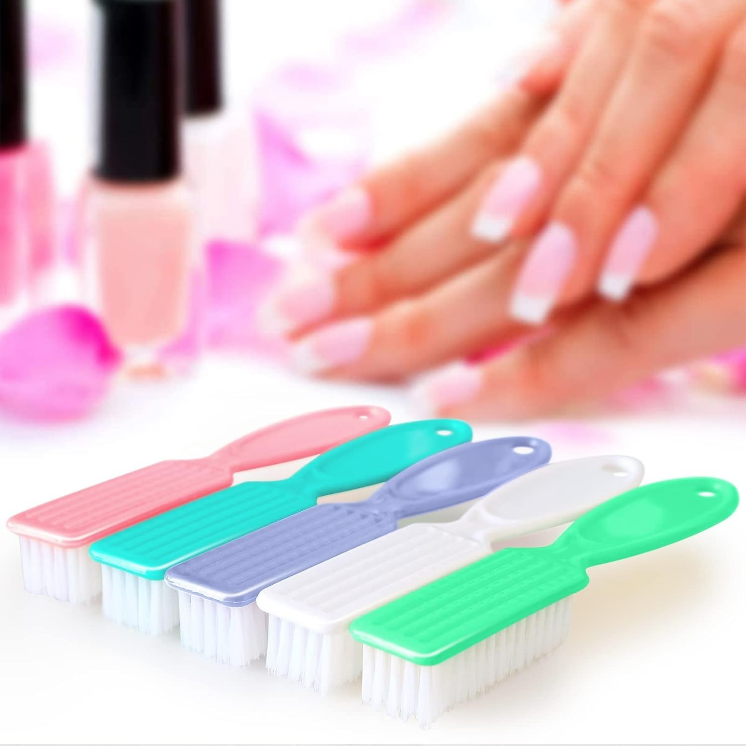 6 Pack Nail Brush for Cleaning Fingernails, Nail Brush Handle Grip Brush