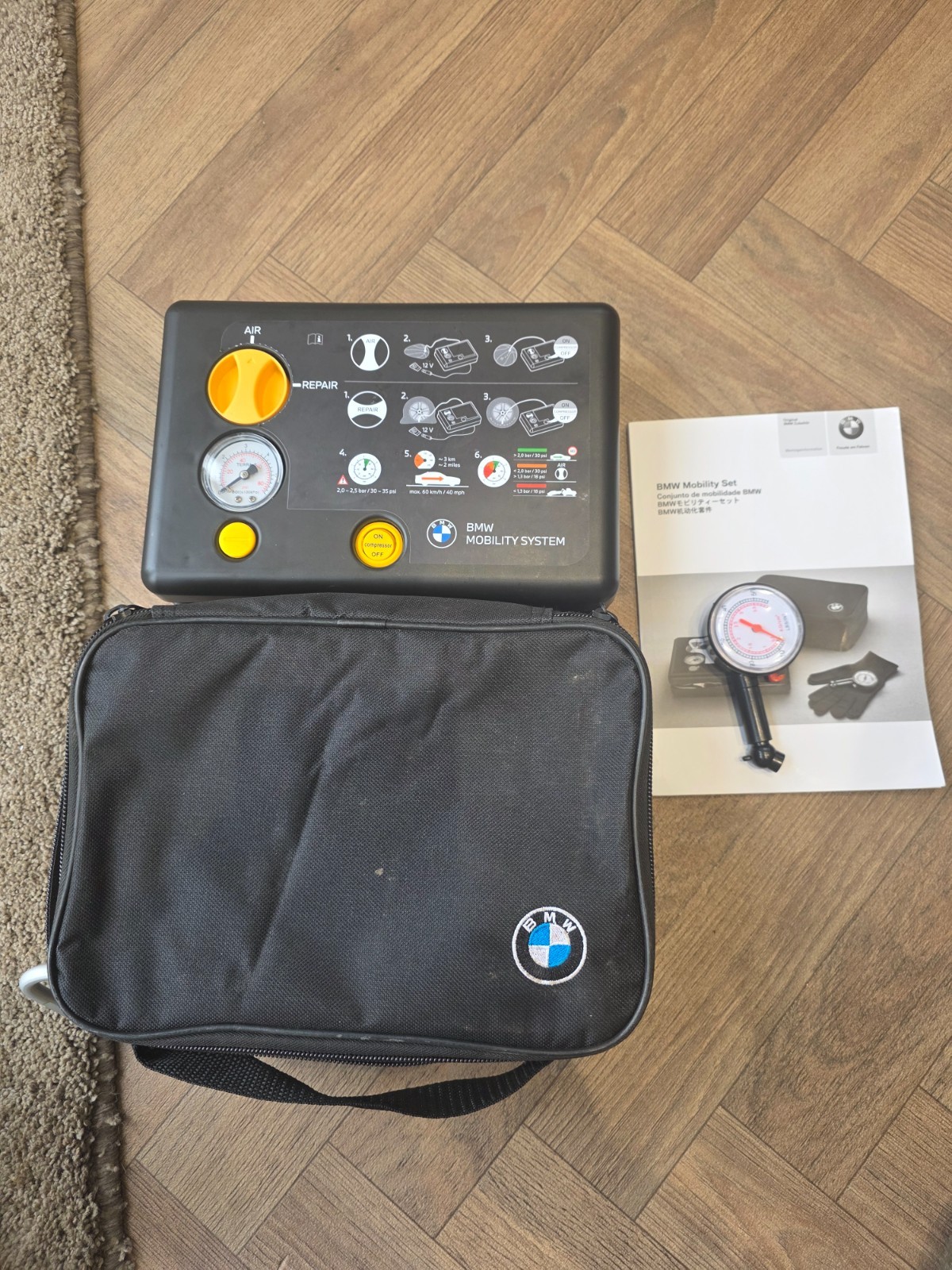 BMW Genuine Tyre/Tire Inflation Compressor Mobility Kit Tool 71102333674