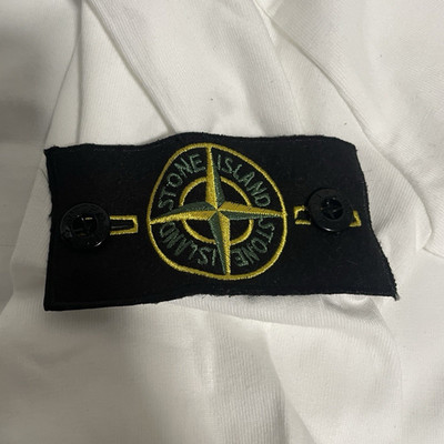 Stone Island Herren Baumwoll-Strickpullover Weiß Gr. L Rundhals Langarm Logo