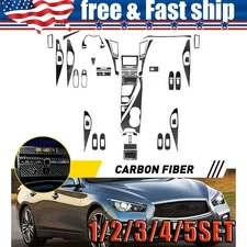 Carbon Fiber Full Interior Kit Cover Trim For Infiniti Q50 Q60 2014-20191-5set