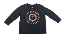 Toddler Graphic Long Sleeve Black T-shirt Easter - Free Shipping