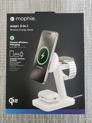Mophie  Universal Wireless 3-in-1 Charging Stand with Qi2 - White
