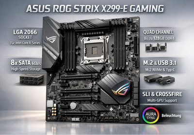 ASUS ROG STRIX X299-E  | ATX Mainboard Sockel LGA Pc Motherboard OHNE CPU / RAM