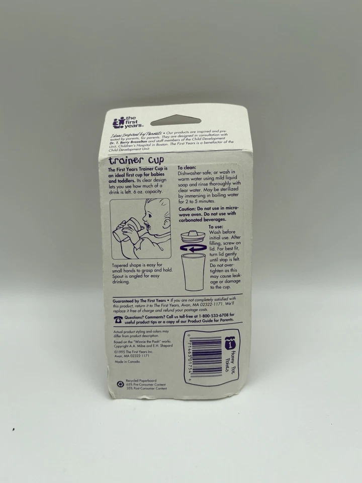 NUEVO Winnie The Pooh Trainer Sippy Cup 1995 rojo resistente a fugas tapa de tornillo Foto 2 de 3