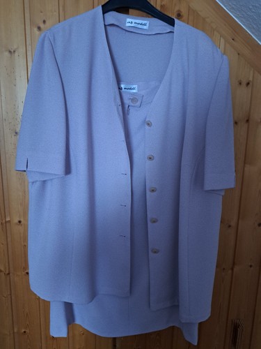 AZ - Costume estivo donna modello taglia 50, manica corta, 2 pezzi, gonna + giacca, colore lilla - Foto 2 di 3