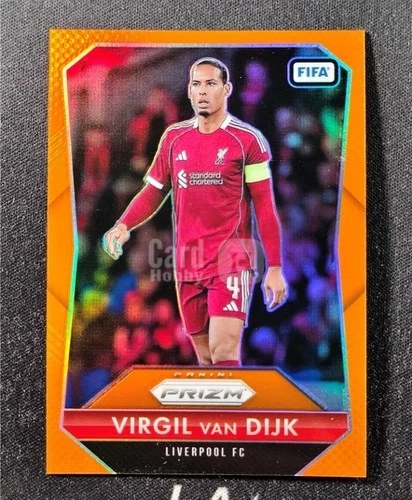 2025-26 Panini Prizm FIFA Flashback Virgil Van Dijk Orange Prizm 22/25 Liverpool