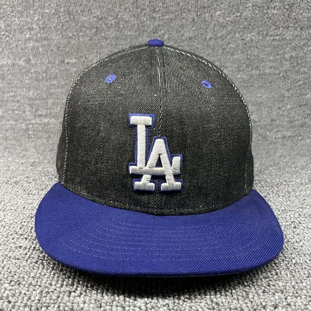 New Era 59FIFTY Los Angeles Dodgers Hat Black Royal Blue Grey Underbrim 6 7/8