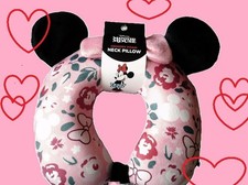 Minnie Mouse Memory Foam Neck Pillow, Pink w/ Iconic Bow  Ears