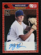 2021 Leaf Pro Set Metal 1989 Red Mojo Maddux Bruns #PA-MB1 Auto 0a5