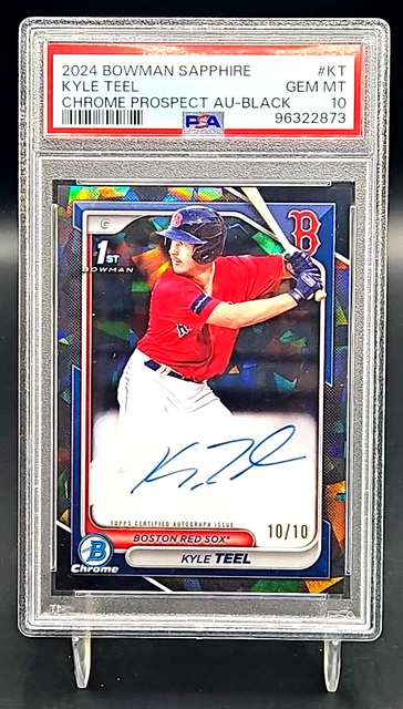 2024 Bowman Chrome Prospect Sapphire Kyle Teel Black Auto /10 1st SP SSP PSA 10