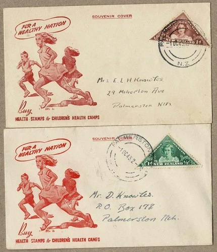 NZ New Zealand 1943 Health FDC x2 Cover