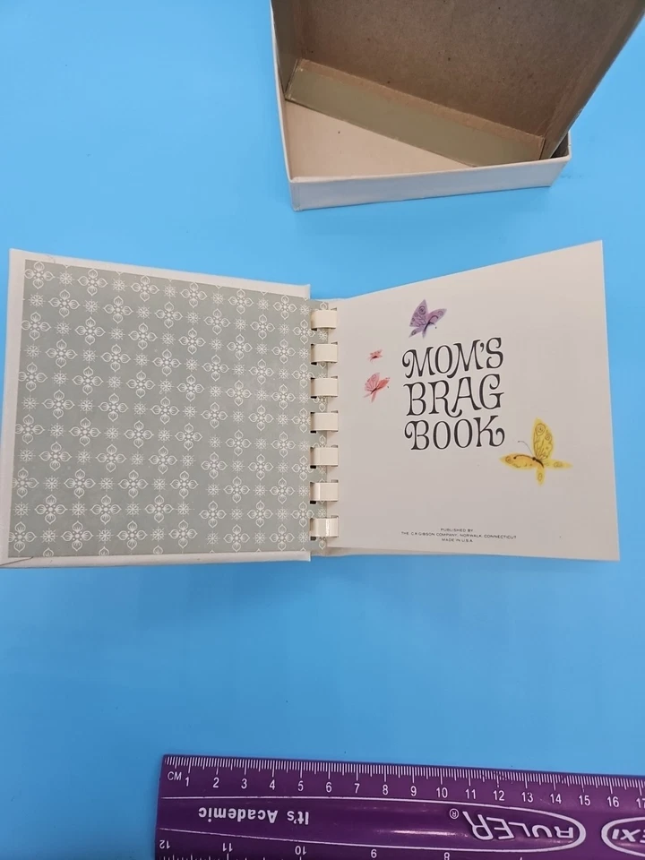 Álbum de fotos vintage pequeño My Brag Book de colección blanco años 60 fuente retro genial caja original Foto 4 de 4