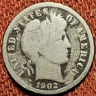 ⭐ 1902 S Barber Dime 10C Silver Coin G/VG Details Low Mintage Semi-Key Date