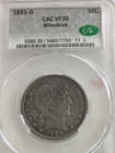 New Listing1893-O CAC VF30 Barber Half Dollar
