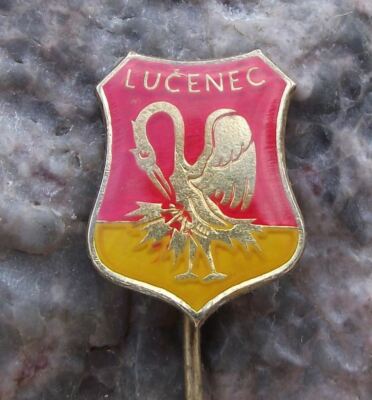 Antique Lucenec Slovakia Birds Pelican Coat of Arms Heraldic Crest Pin Badge