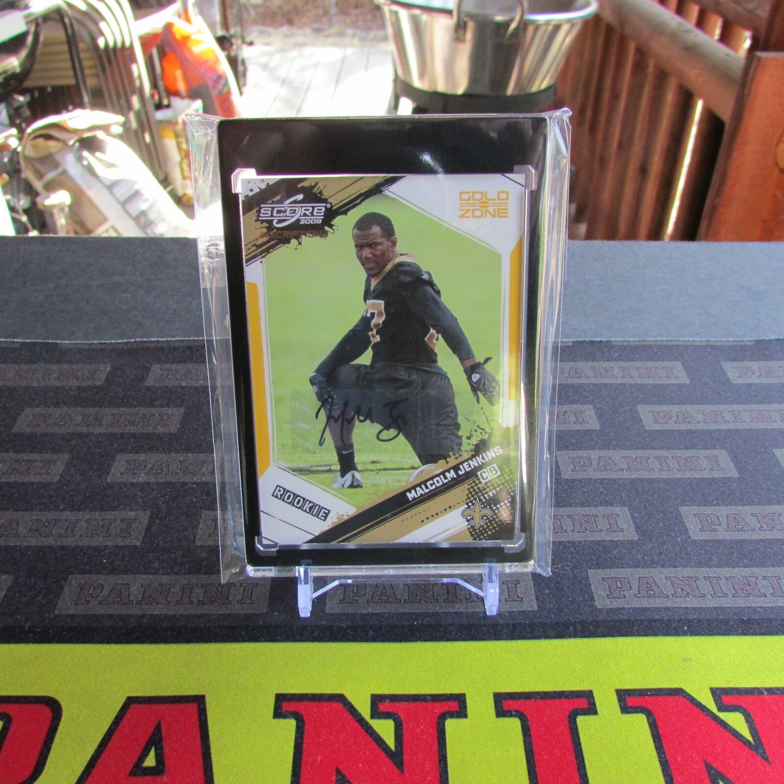 2009 Score Inscriptions Gold Zone Malcolm Jenkins Rookie Auto Football Card #368