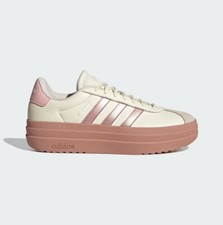 New Adidas Women's VL Court Bold Shoes - Ivory / Sandy Pink IH3080 