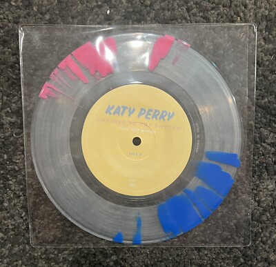 chained to the rhythm (7  promo splatter pink & blue vinyl) - katy perry