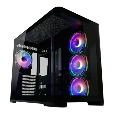 Gaming-PC-Gehäuse LC-Power LC-8001B-ON Pro Storm Dark | BTF ATX Case Schwarz