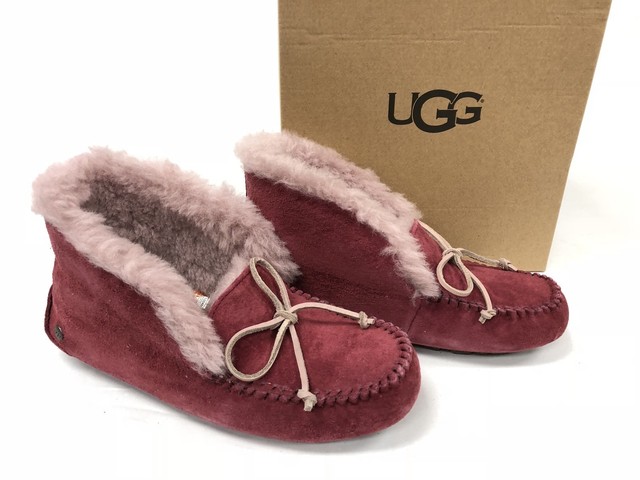red ugg platform slippers