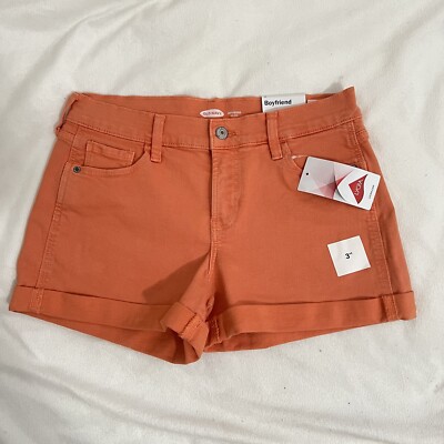 Denim Shorts Bright Orange Shorts Womens Old Navy Women's Mid-Rise