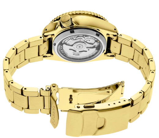 Seiko 5 Sports SRPK18 Black Dial 42 mm Gold Steel Day Date