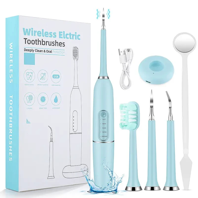 Wireless Blue Electric Toothbrush, Cleaning And Scaling Dent