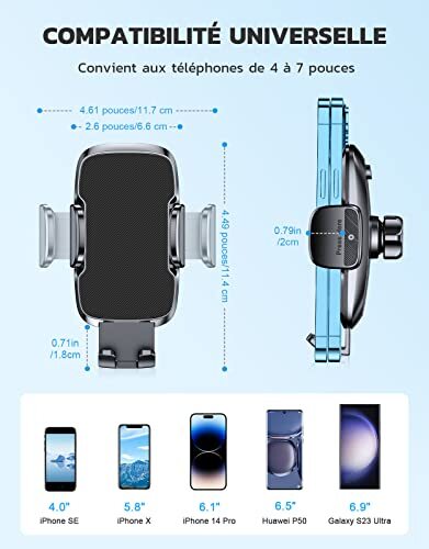 CIRYCASE Support Téléphone Voiture 2023 Amélioré Ventouse Ultra Puissante Por... - Photo 7 sur 12