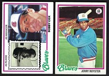 1978 Topps Atlanta Braves Lot #93 Bobby Cox & 187 Jerry Royster