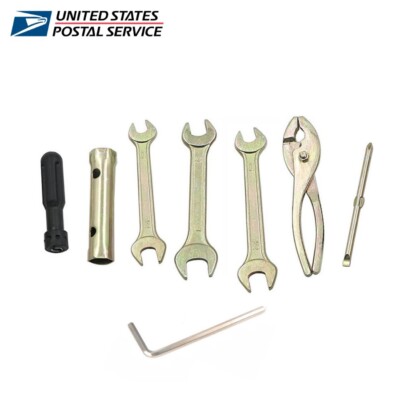 7× Motorcycle Spark Plug Spanner Wrench Socket Tool Kit For Honda Suzuki Yamaha
