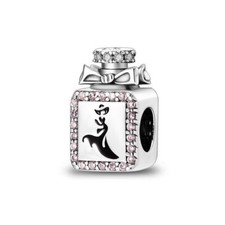 Genuine S925 Sterling Silver Perfume Bottle Charm I Love Perfume Charm Scent 