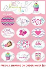 Honeybug MAGNETIC reborn doll PACIFIER It's a GIRL SPRINKLES sheet 12 decals