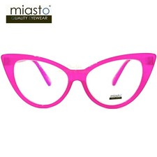  2 PAIRS/ 2 COLORS MIASTO LARGE "BIG CAT EYE" READING GLASSES 1.25 BLACK  PINK