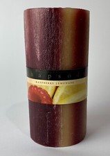 Rhapsody Handmade Raspberry Lemonade Scented Pillar Candle - NOS - Made In USA!