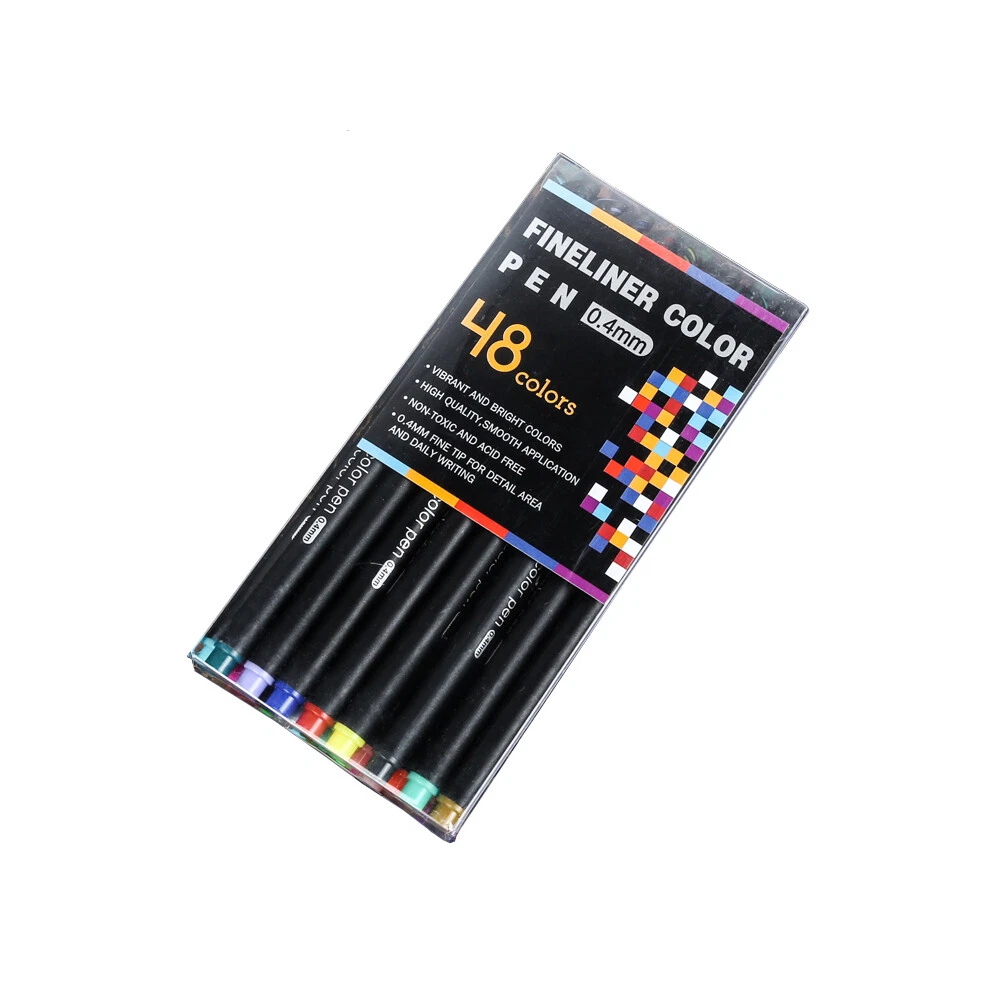 100 Fineliner Color Pen Set 0.4mm Fine Line Colored Sketch Writing