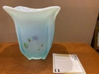 Fenton Teal 7" Vase Shelley's Keepsakes QVC LE 36/150 NIB signed K Brightbill