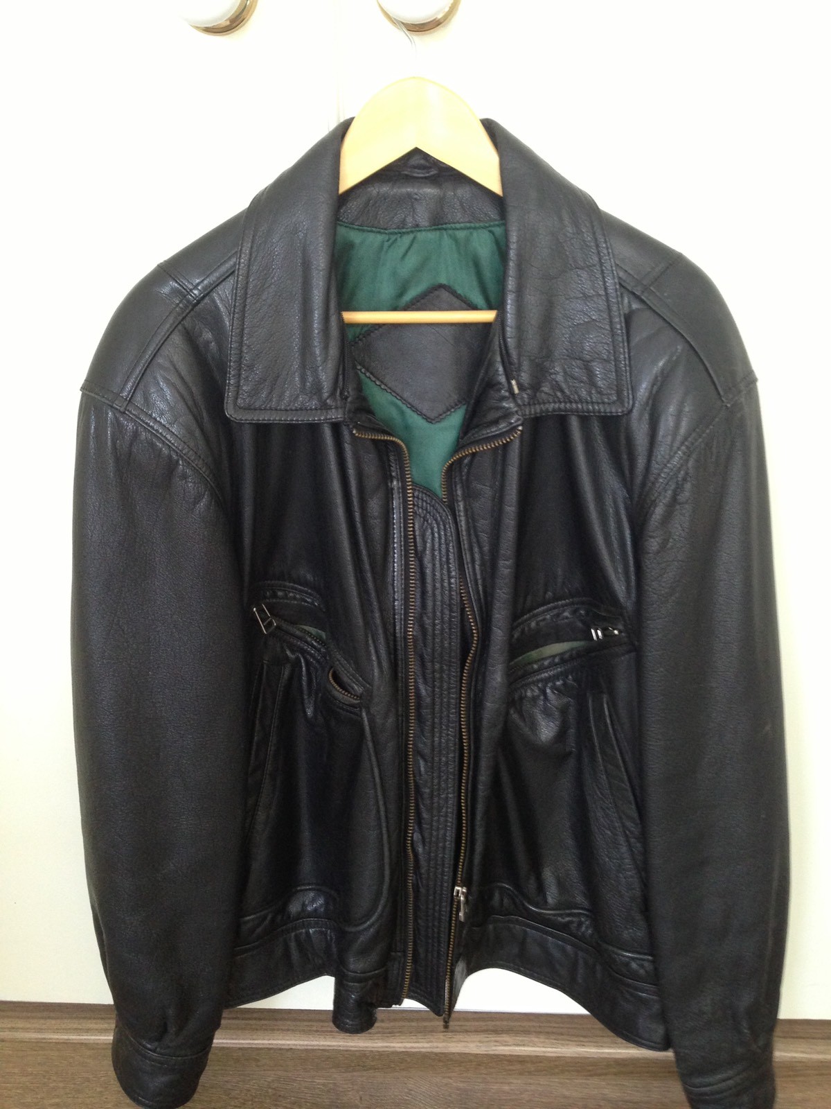 Giacca da volo in pelle stile Saint Laurent